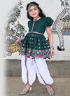Green Colour Garbi New Latest Designer Navratri Special Kids wear Kediya And Dhoti Collection 3 Garbi